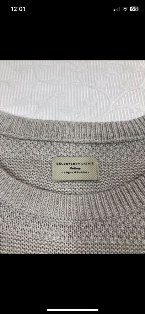 Nowy Beżowy Męski Sweter | Selected Homme | 100% Bawełna L/M