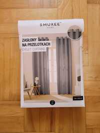 NOWE 2x zasłony aksamitne na przelotkach Smukee 140x250cm szare welur