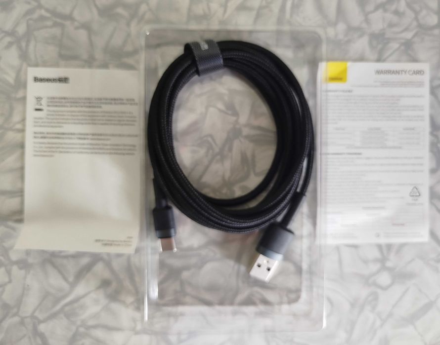 Якісний кабель Baseus для зарядки та передачі даних чорний 2 метри