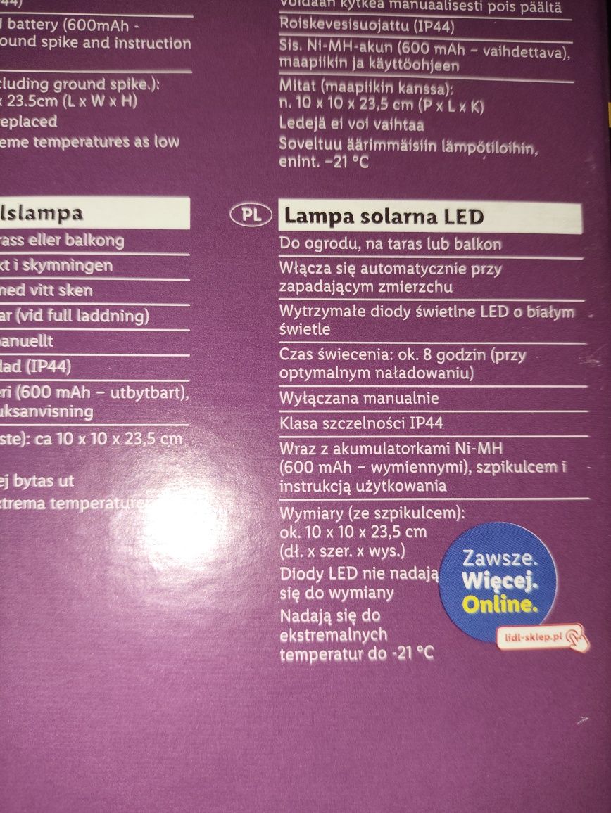 Livorno lampa solarna nowa