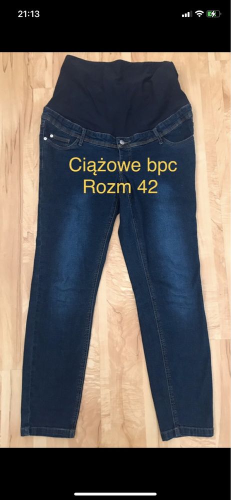 TCM Tchibo 42 niebieskie ciążowe spodnie jeasny dżinsy Vintage