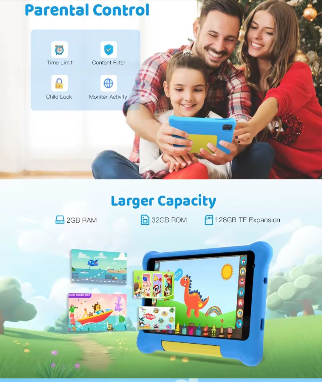 Tablet dla dzieci 7 cali Android 13 IPS
