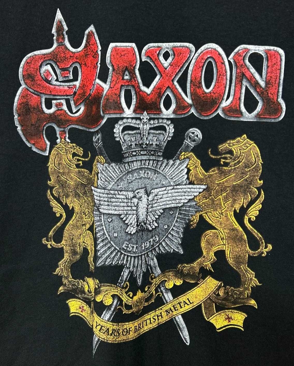 Oficjalna czarna koszulka Saxon Heavy Metal