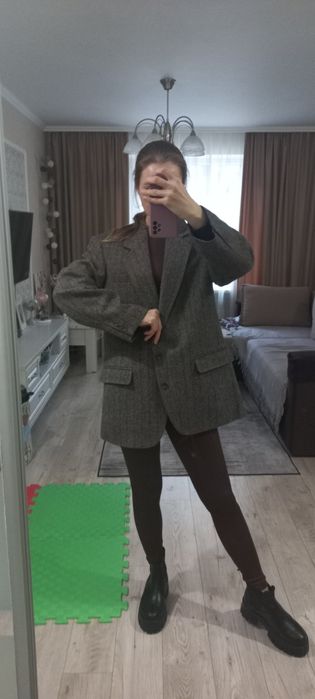 Вінтажний, оригінальний твідовий жакет- пальто