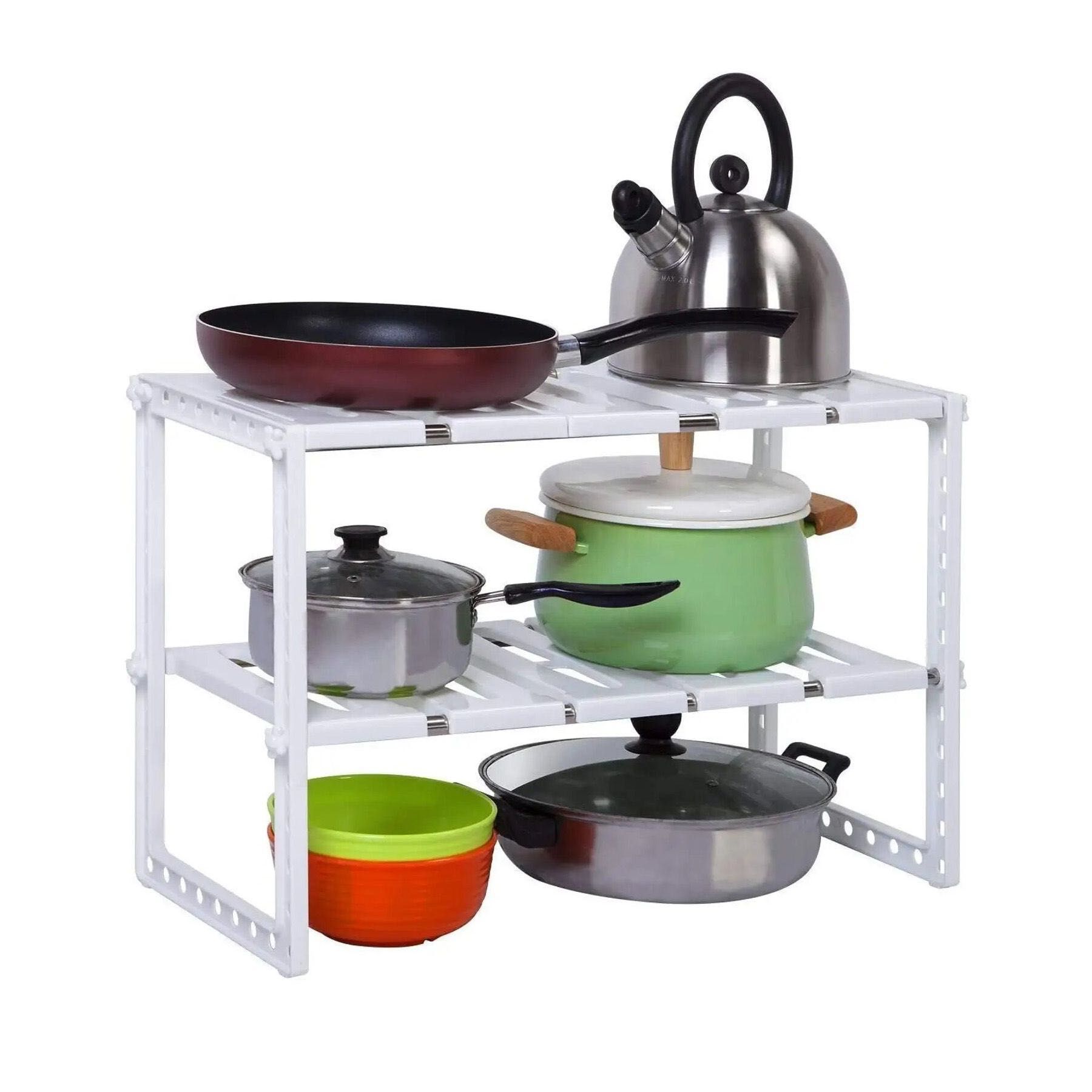 Регульована кухонна полиця для зберігання посуду 38-70 см KITCHEN RACK