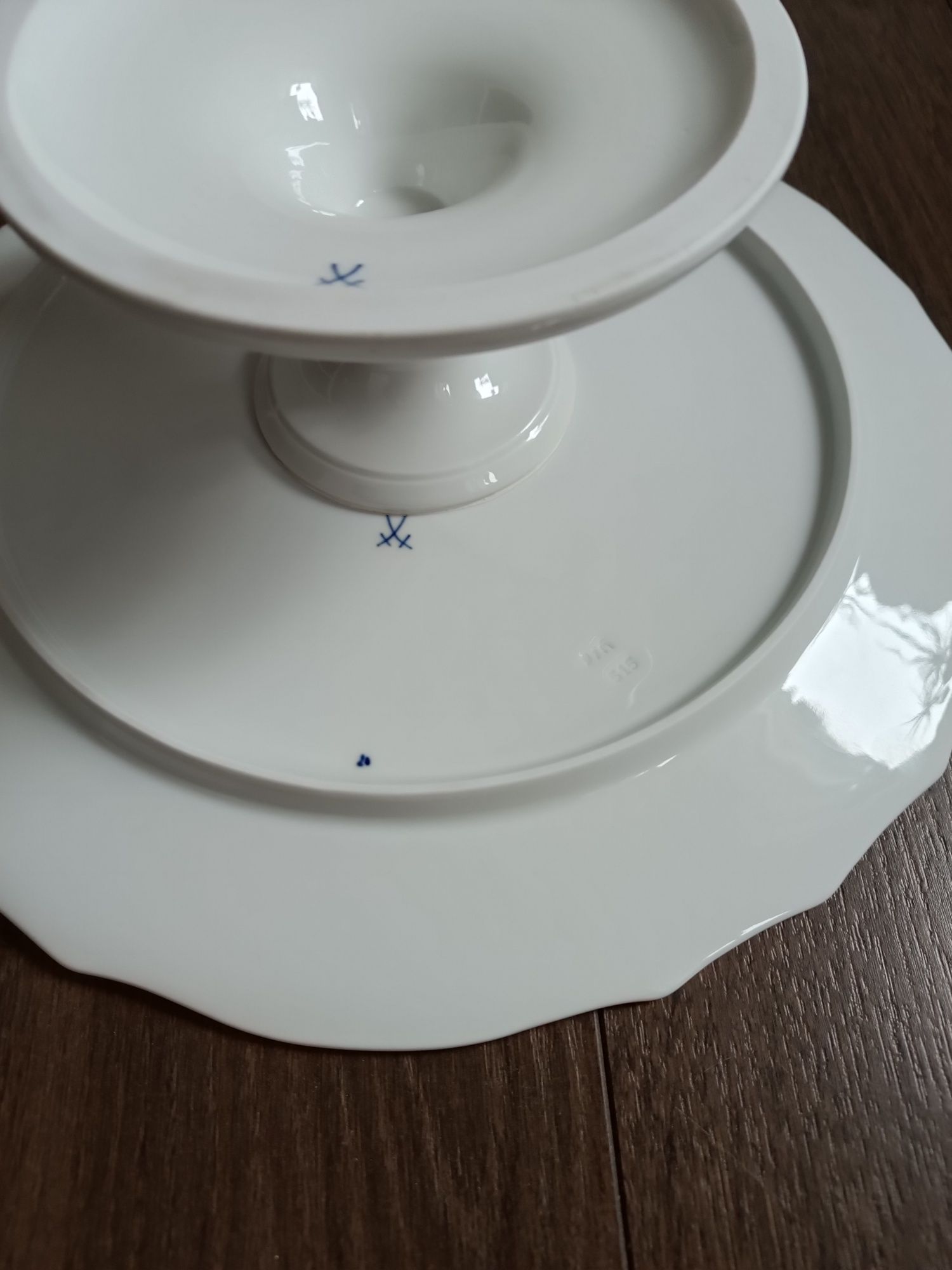 Patera na ciasto wzór cebulowy - porcelana miśnieńska