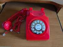 Nowy telefon stacjonarny w stylu retro czerwony REDIAL FLASH