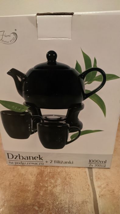 Dzbanek na podgrzewaczu +2 filiżanki