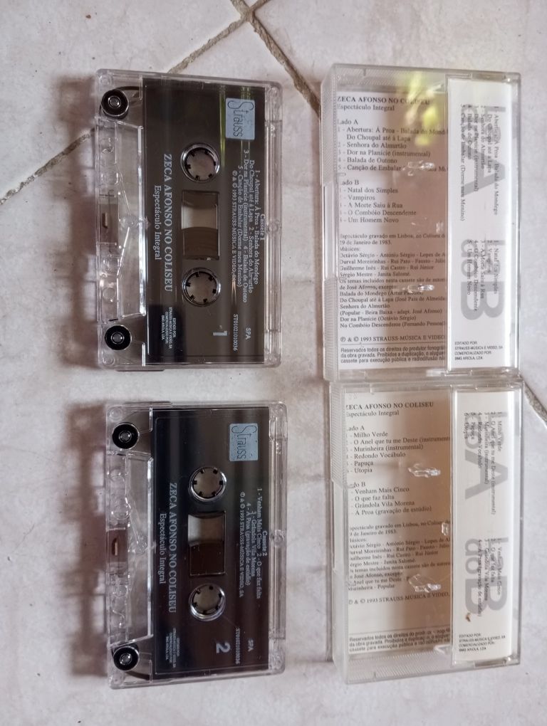 Cassetes José Afonso no Coliseu espétaculo 1983 Parte 1 e 2