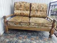 Dębowy komplet wypoczynkowy fotel + sofa 2 osobowa