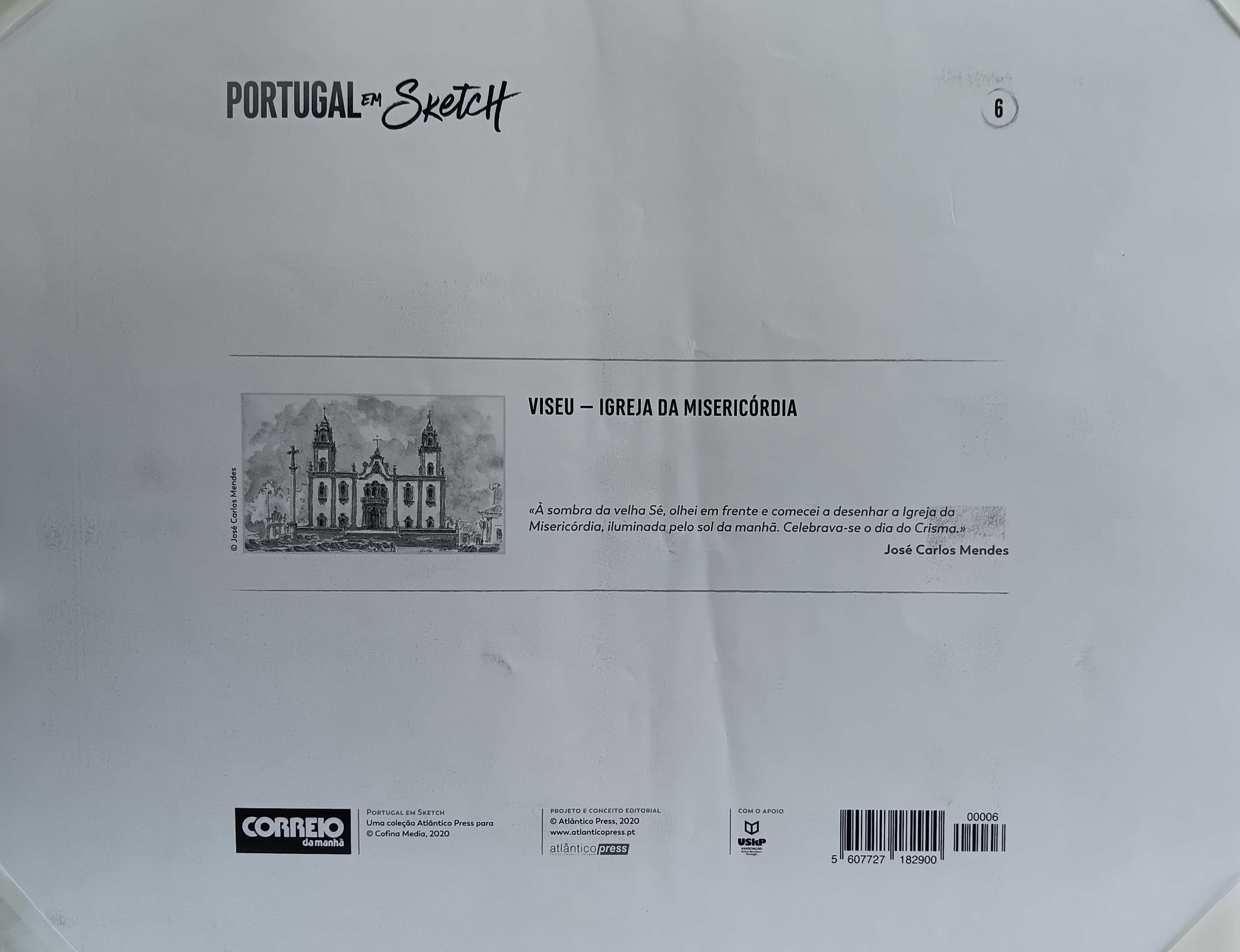 Viseu em litografia de aguarela de José Carlos Mendes