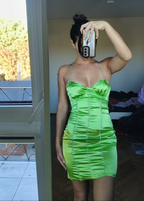 Satynowa sukienka gorsetowa gorset corset dress sarin S