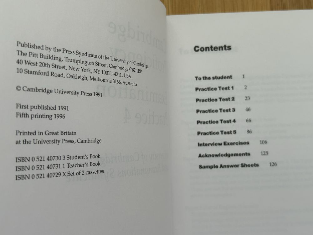 Cambridge Proficiency  Examination Practice 4