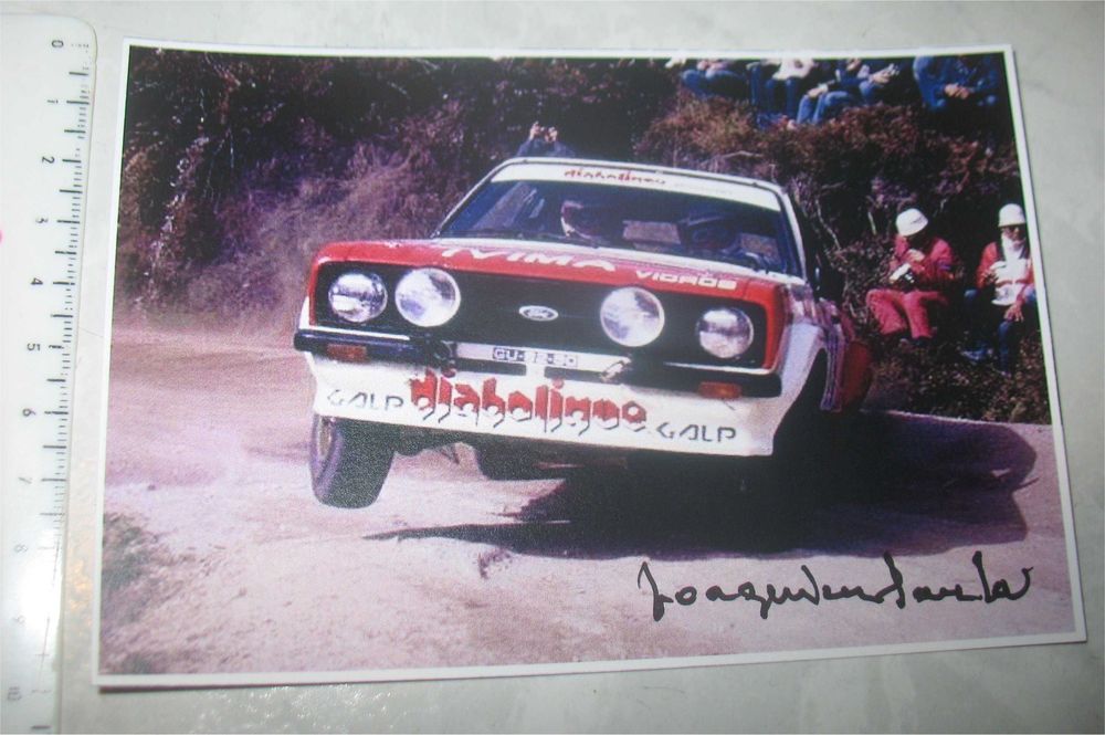 Cartão/Foto autografada por Joaquim Santos -Ford Escort MK2 Diabolique