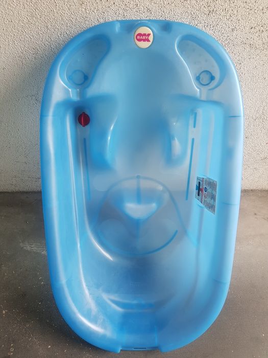 Banheira Bèbé com Termómetro Digital OKBABY - Ergonómica - Azul Transp