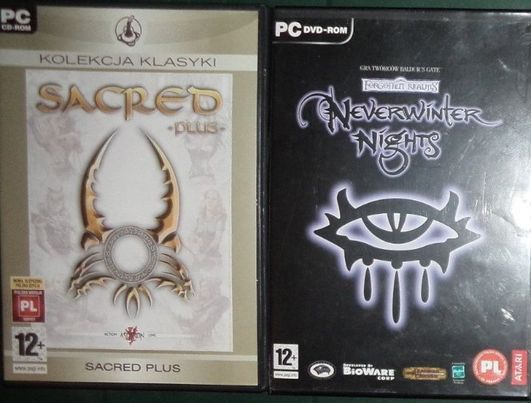 Forgotten Realms Neverwinter nights, Sacred plus, 2 gry PC CD DVD