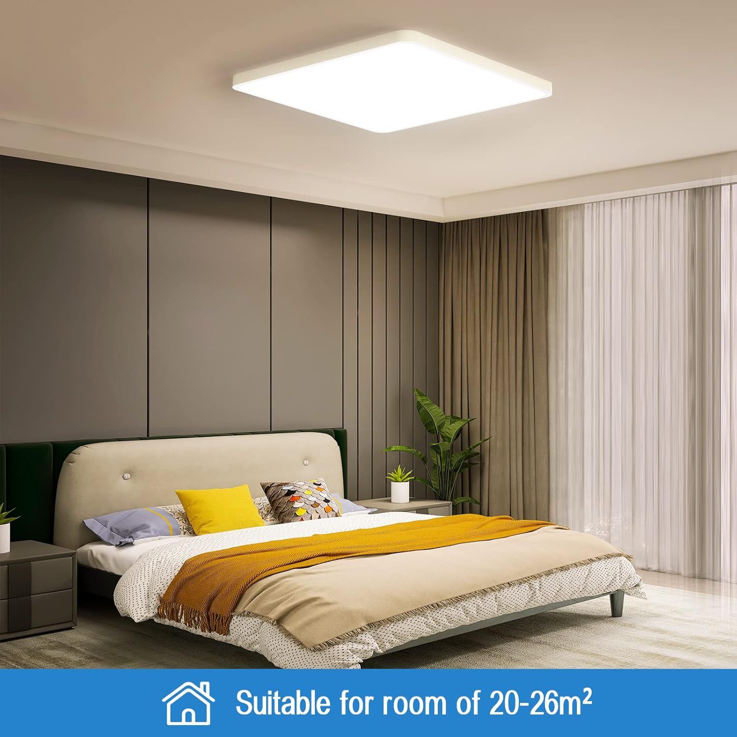Eregou Lampa sufitowa LED, 24W, aplikacja, Smart Home