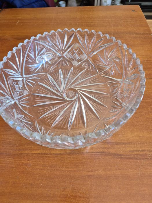 Duza stara  misa kryształowy 24 cm