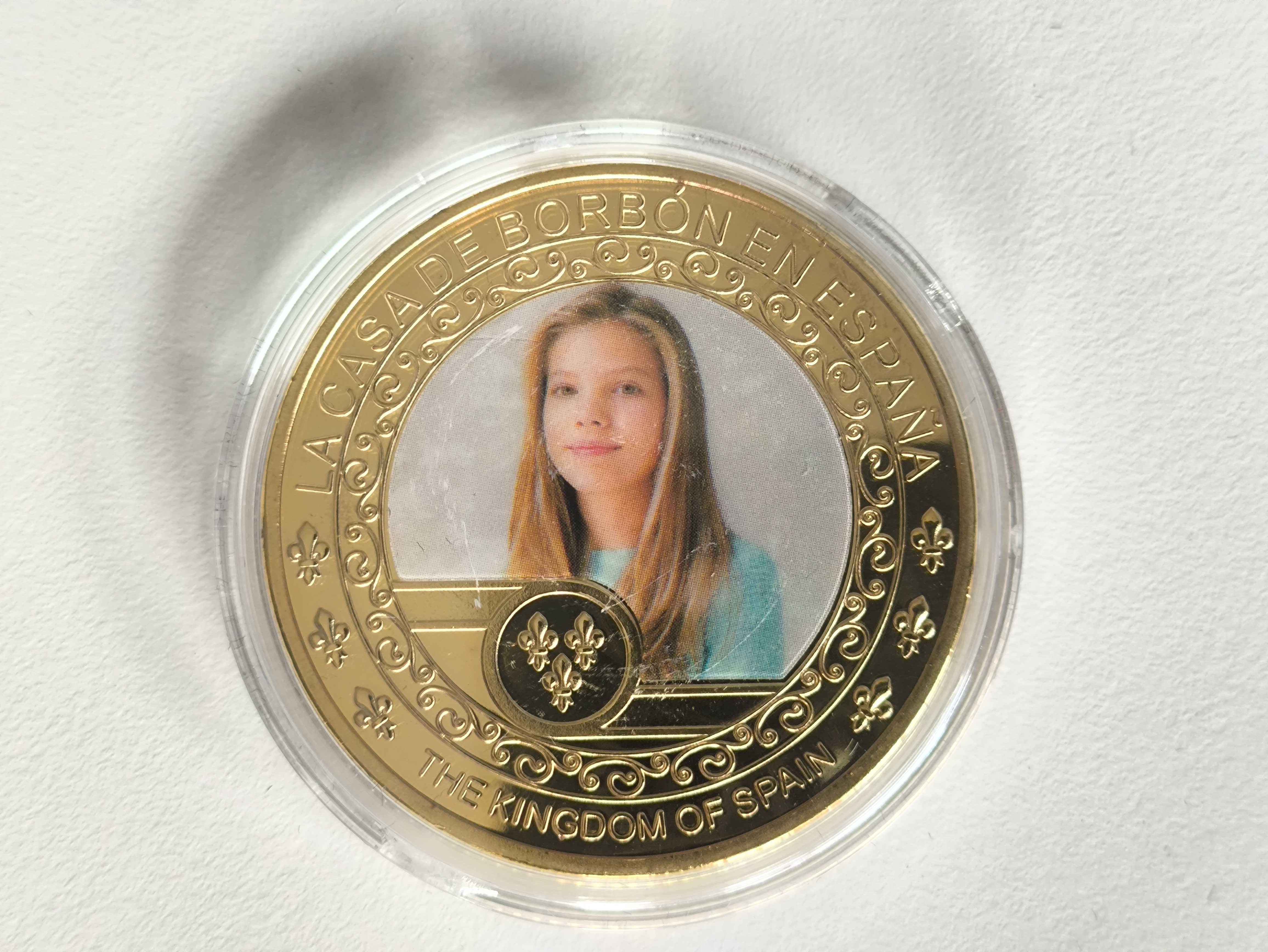 Conjunto de moedas comemorativas da família real Espanha