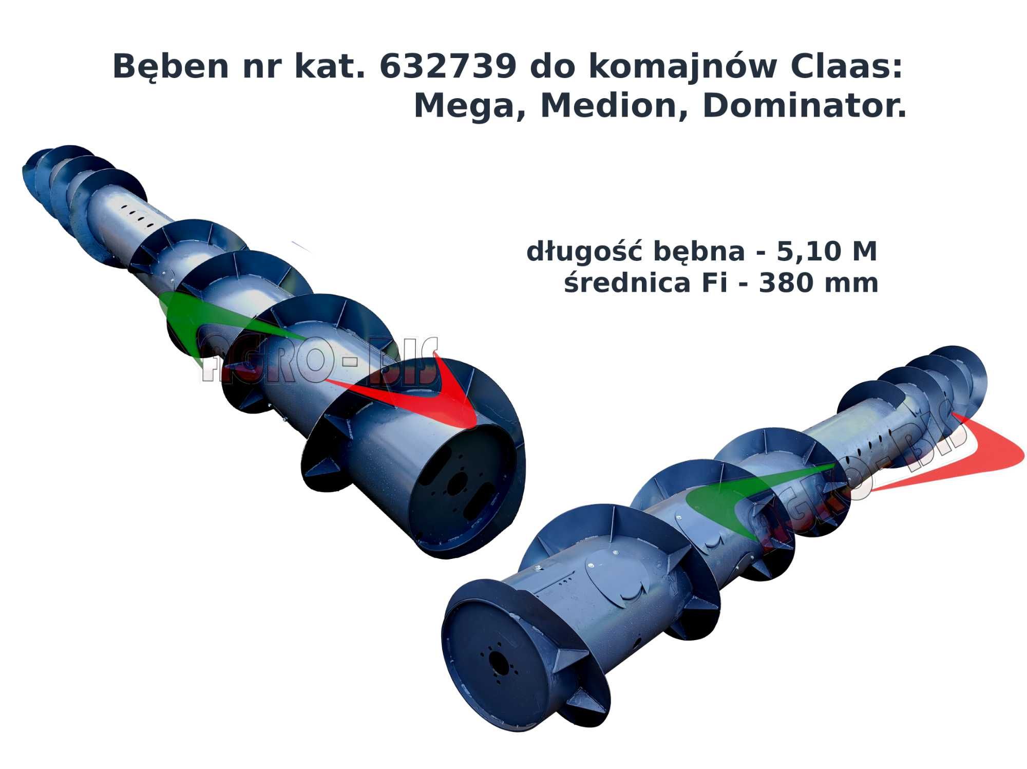 Bęben Claas nr kat. 632739, 632795 - 5,1 m średnica 380 mm.