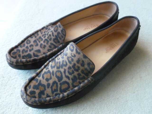 Sapatos em camurça com efeito de leopardo, 38