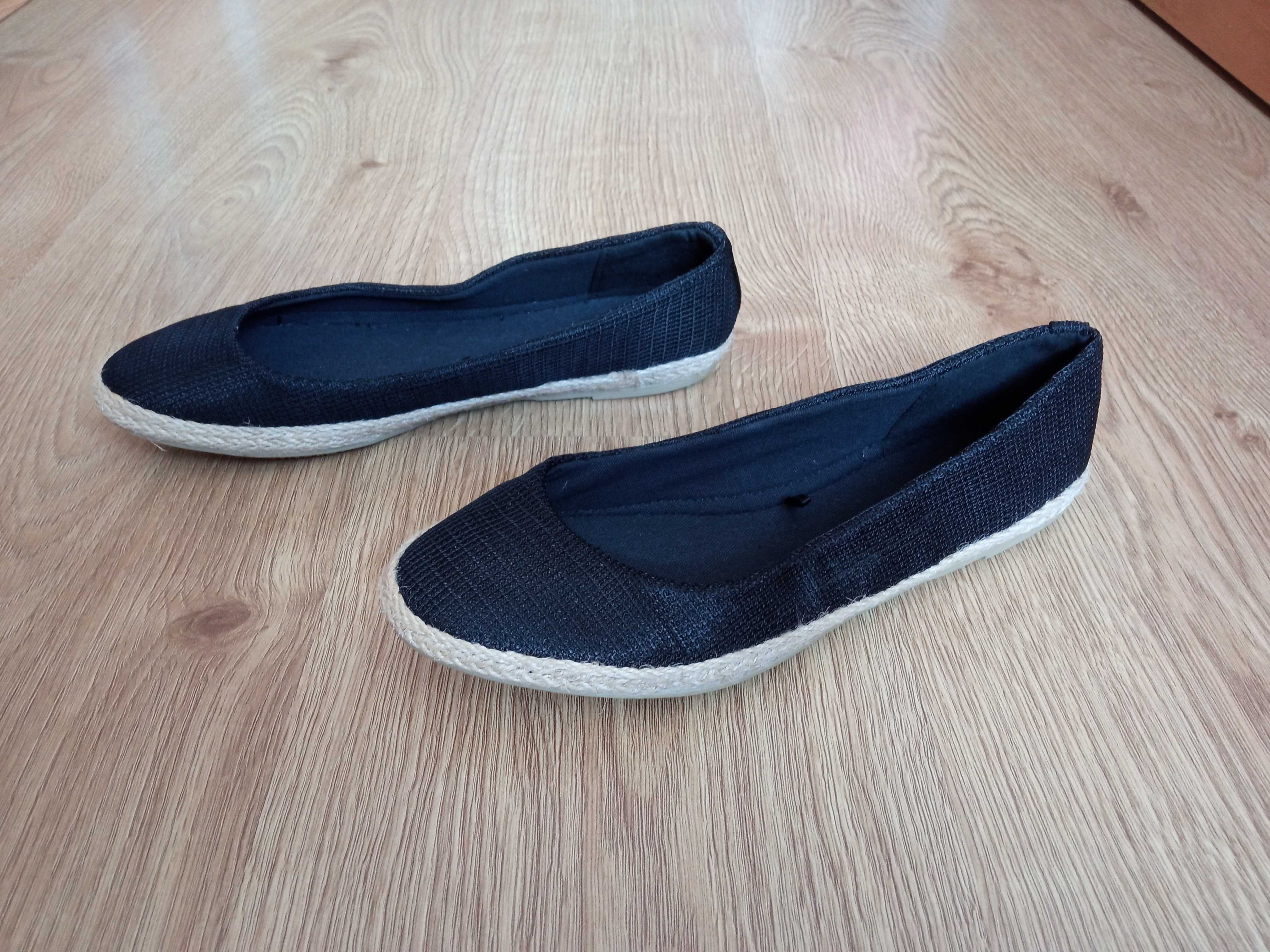 Czarne nowe espadryle. Rozmiar 39