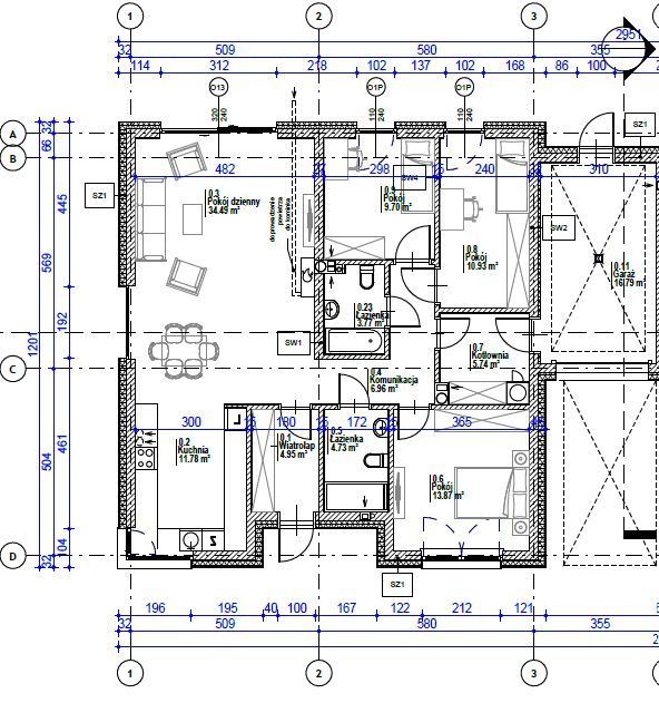 REZERWACJA  Nowy Dom parterowy 120 m2, działka 500 m2