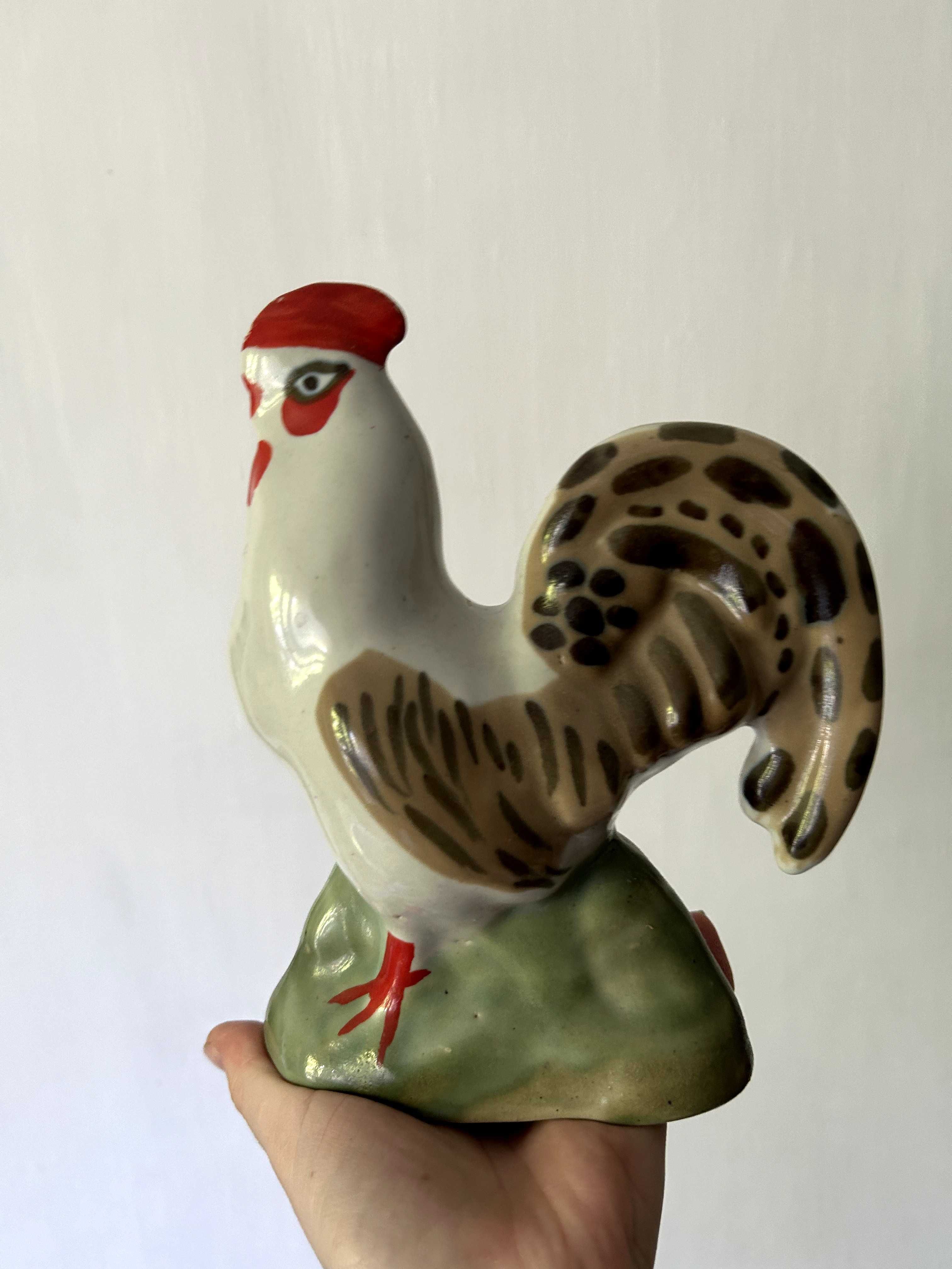 figurka kaczka kurczak porcelana kogut ozdoba vintage prl