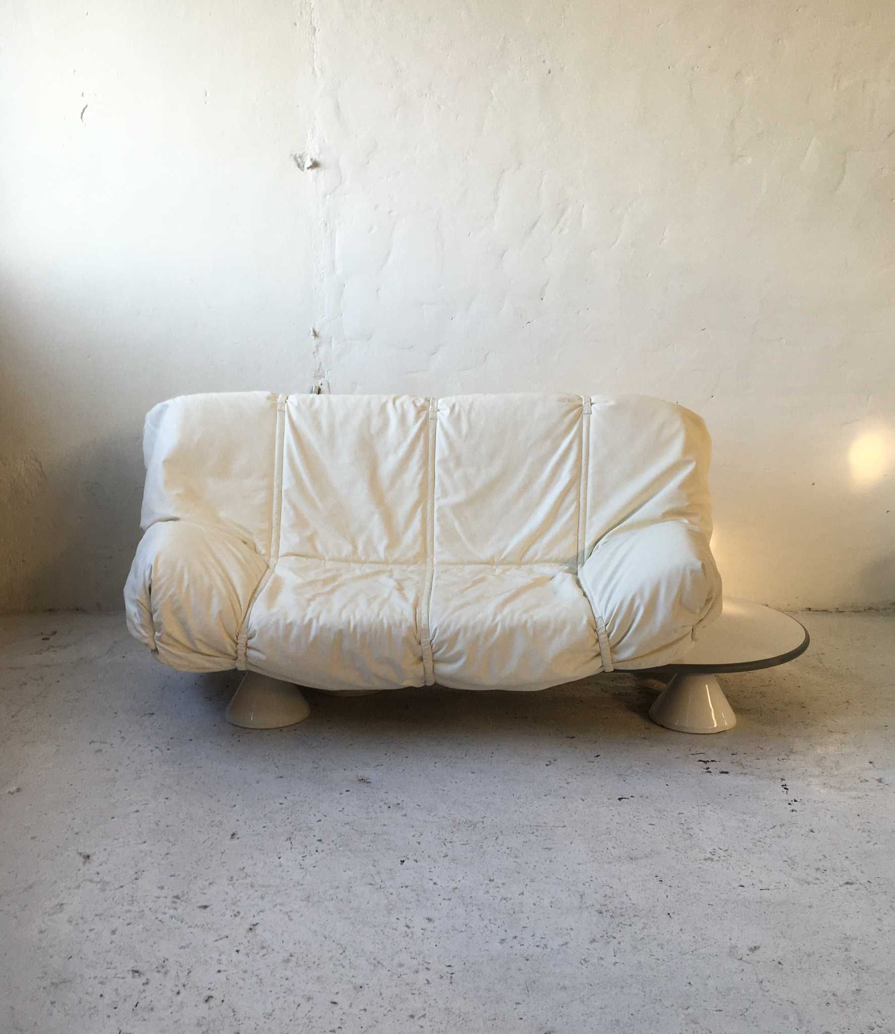 Giovannetti włoska sofa rozkładana skóra lata 80 vintage