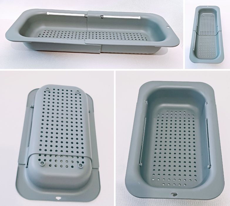 AUAUY Cedzak Durszlak z sitkiem nad zlewem, z Regulacją Szary 34-48 cm