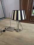 Lampa stołowa na stolik nocny kremowo granatowa 56cm