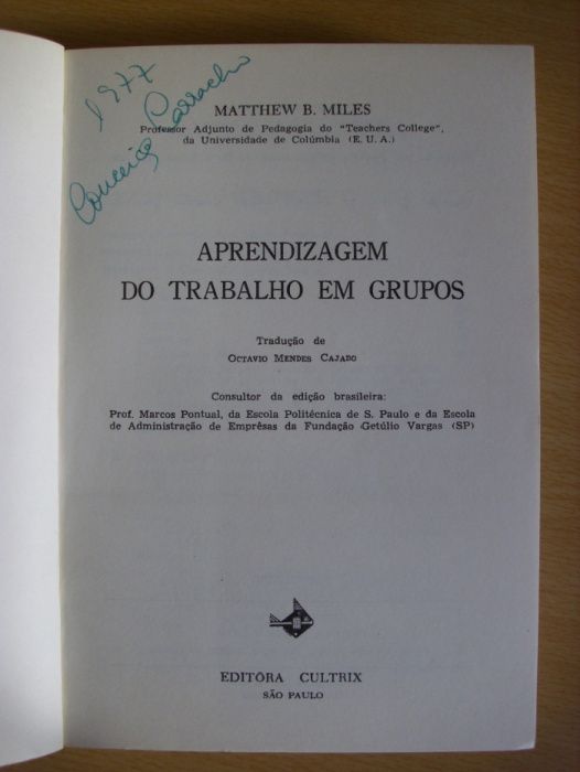 Aprendizagem do Trabalho em Grupos de Matthew B. Miles