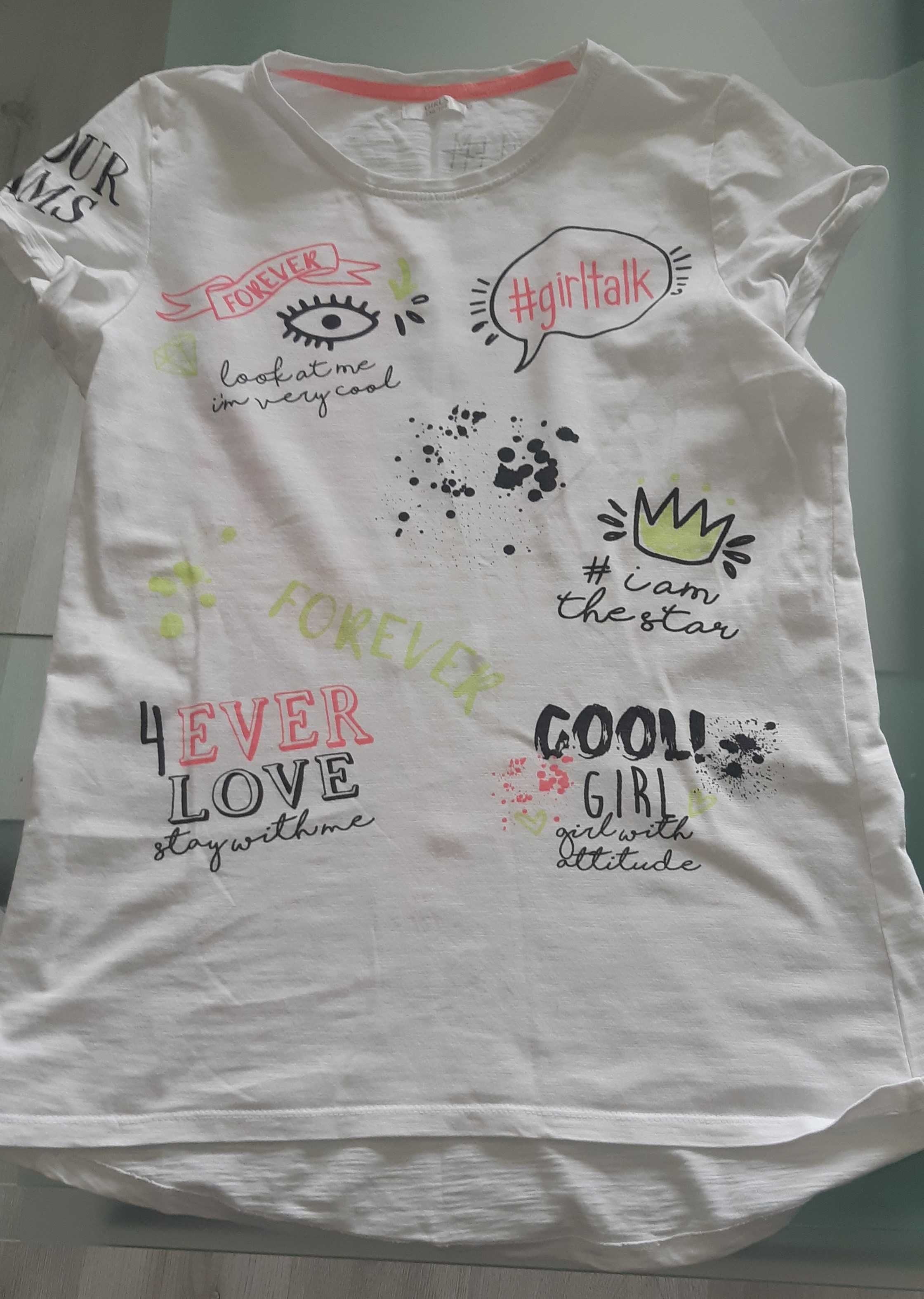 koszulka dla dziewczynki z napisami roz. 158/164