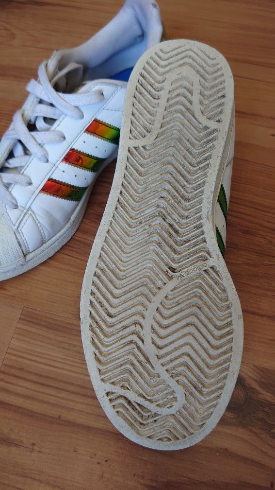 Adidas Superstar buty damskie 38 metaliczne białe