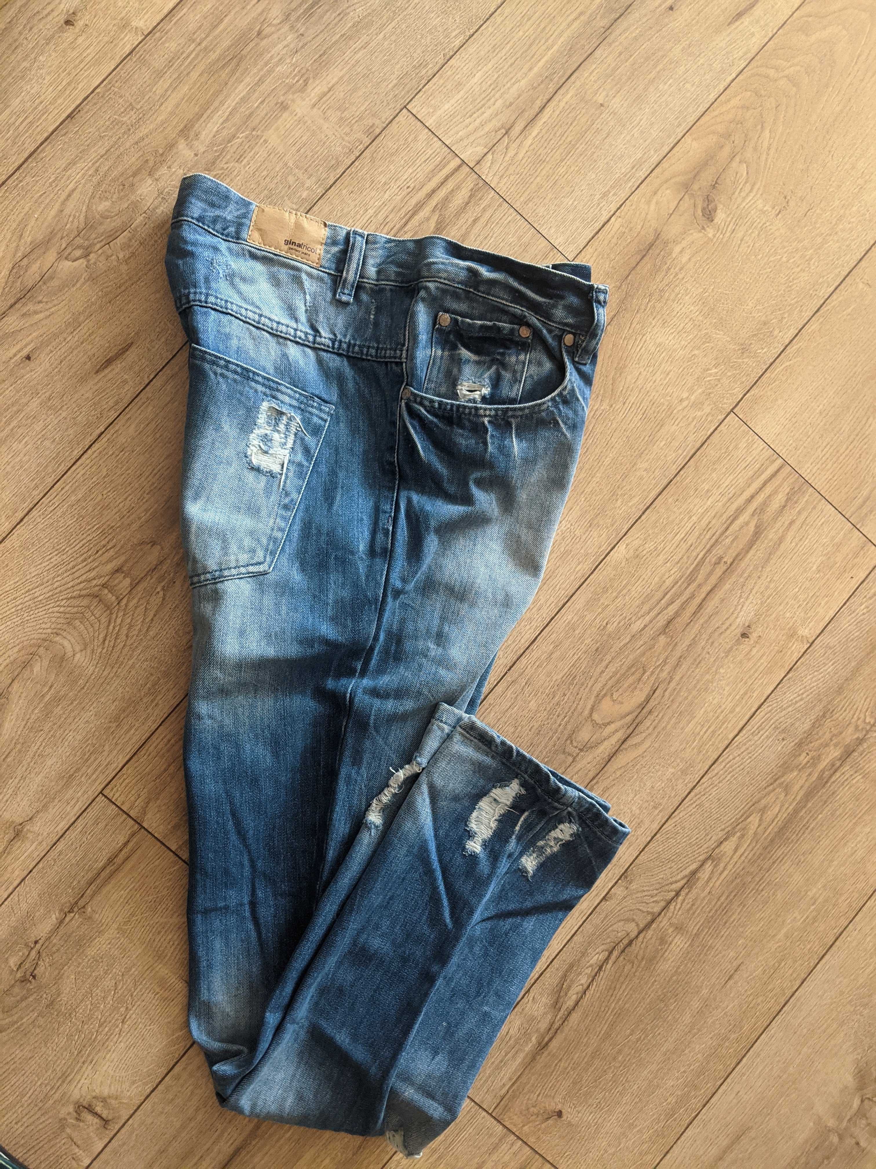 Spodnie męskie XL miękki elastyczny jeans Ginatricot dziury pas96