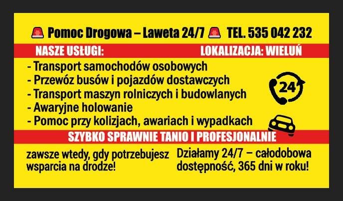 Pomoc drogowa Laweta Holowanie Ratownictwo Drogowe