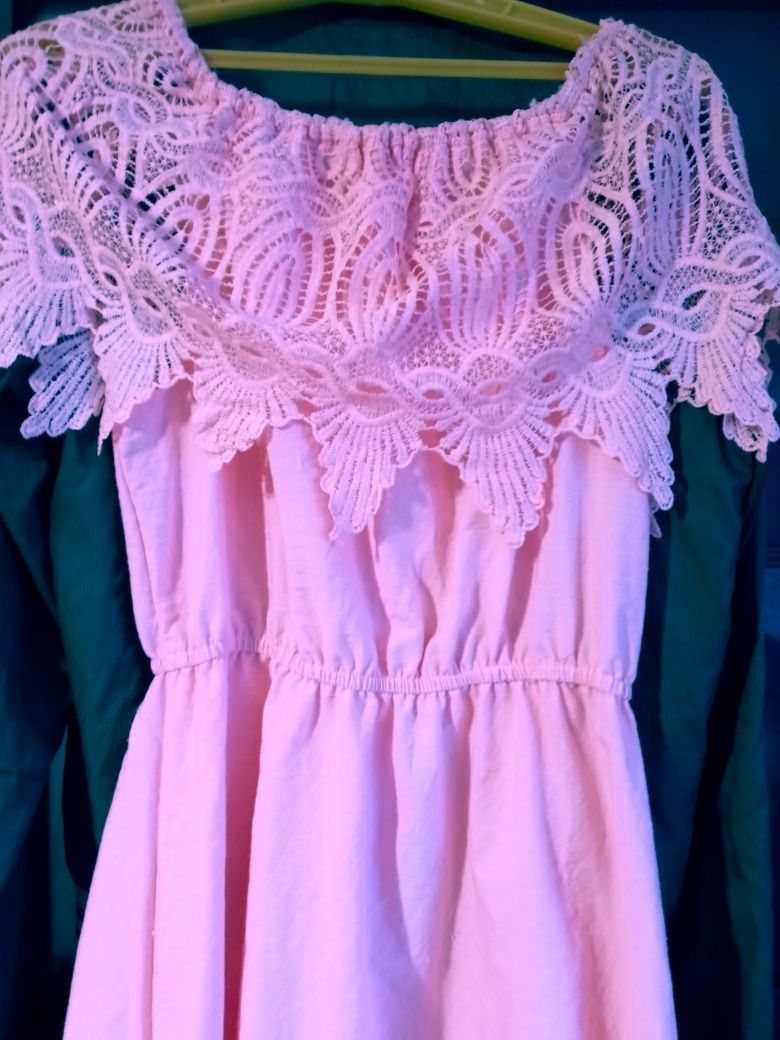 Sukienka damska rozowa bawelna SM letnia