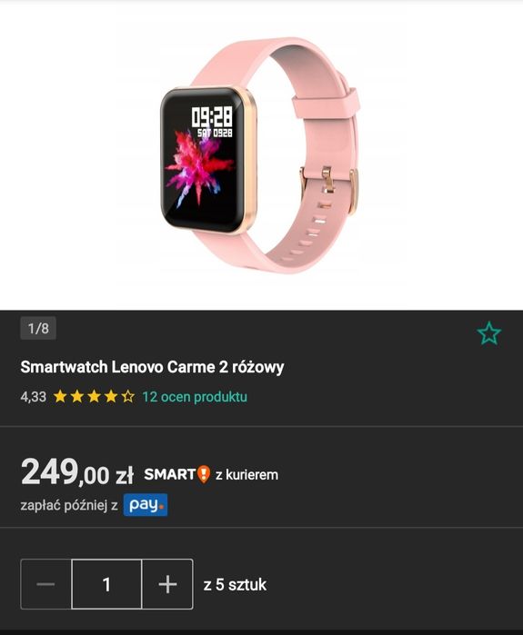 Smartwatch came 2 lenovo różowy