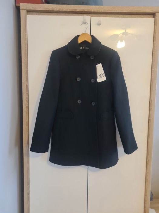 Damski krótki płaszcz marki Zara 50% wełna