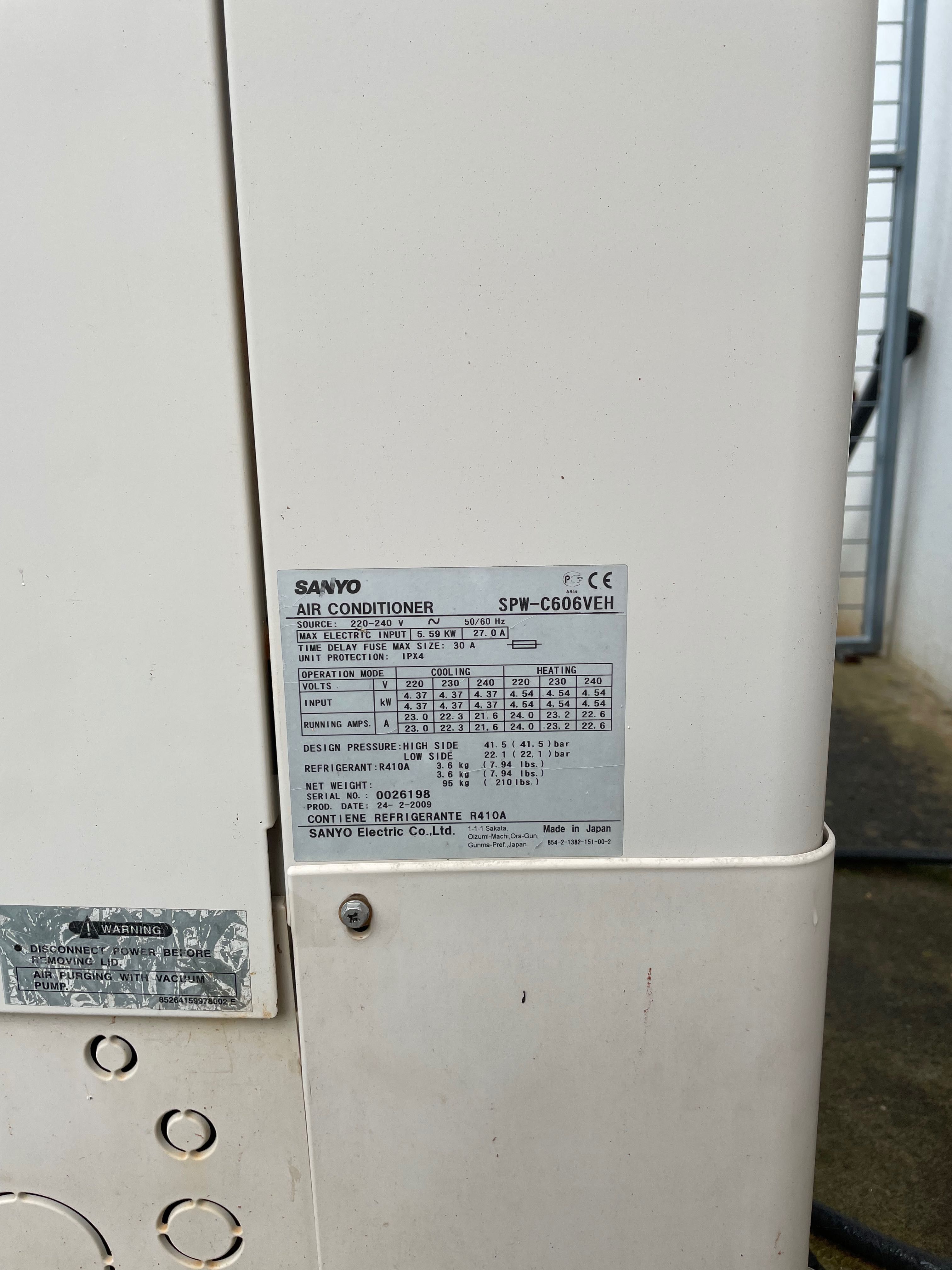 Bomba de calor sanyo inverter