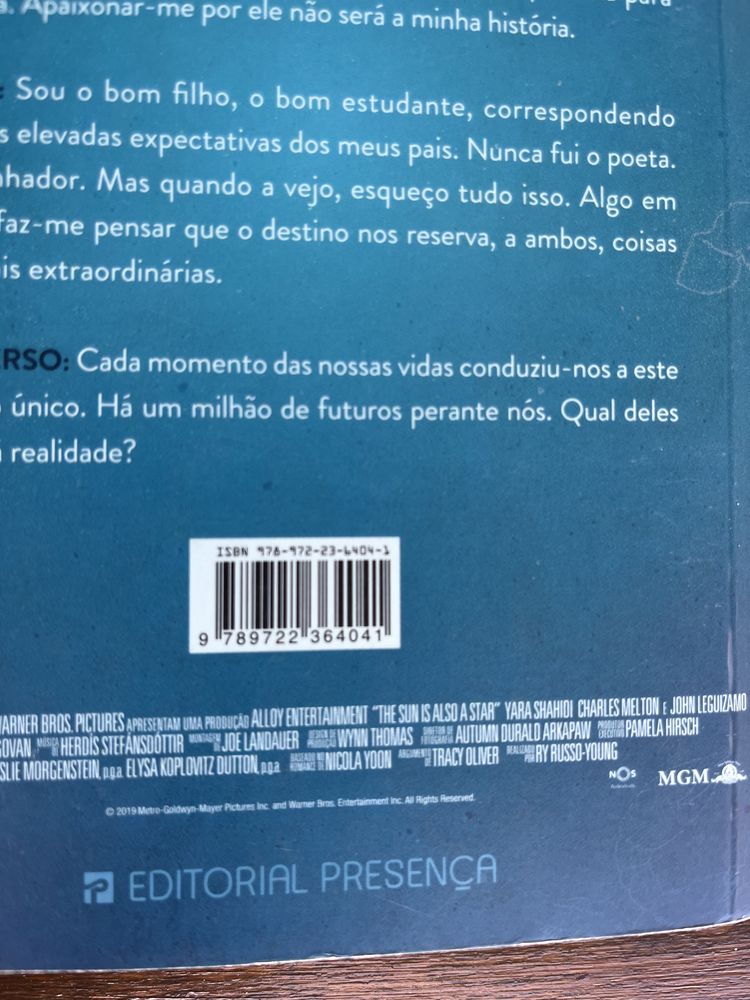 Livro “O Sol Também É Uma Estrela”