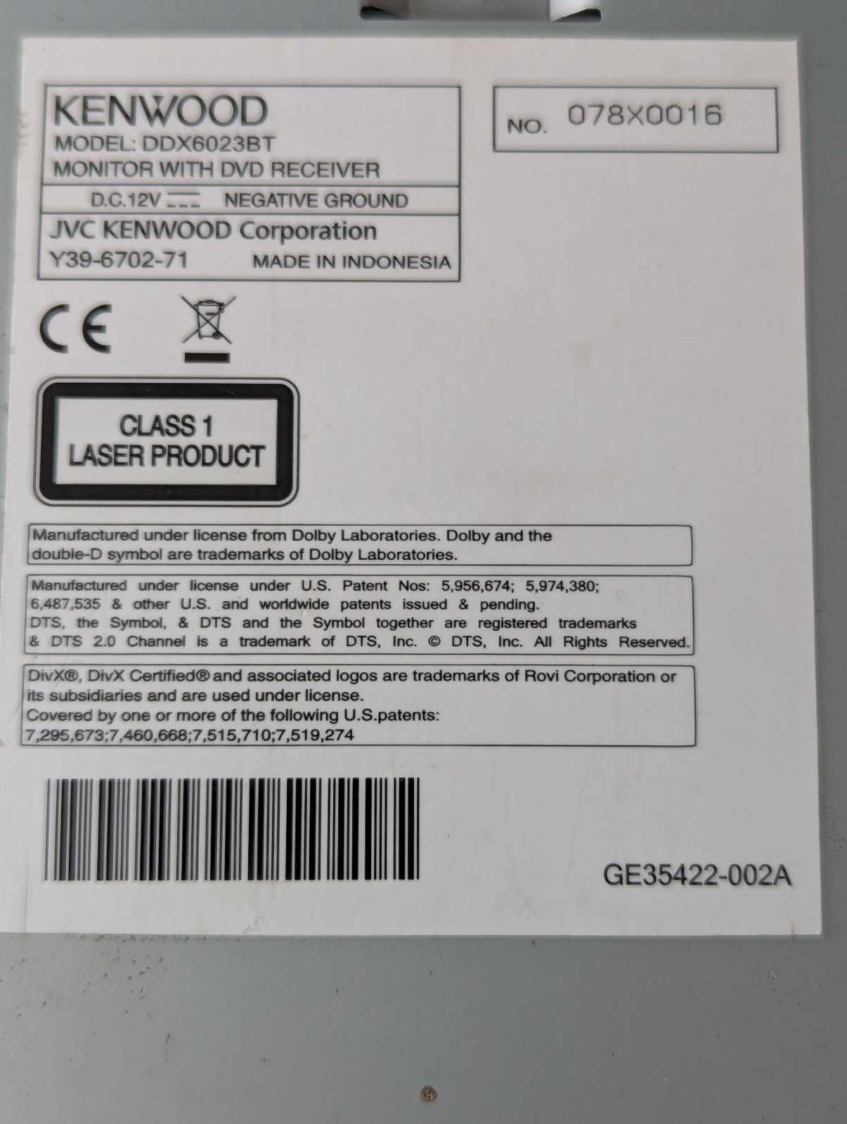 Автомагнітола Kenwood DDX6023BT MOSFET 4x50 Bluetooth USB iPod/iPhone