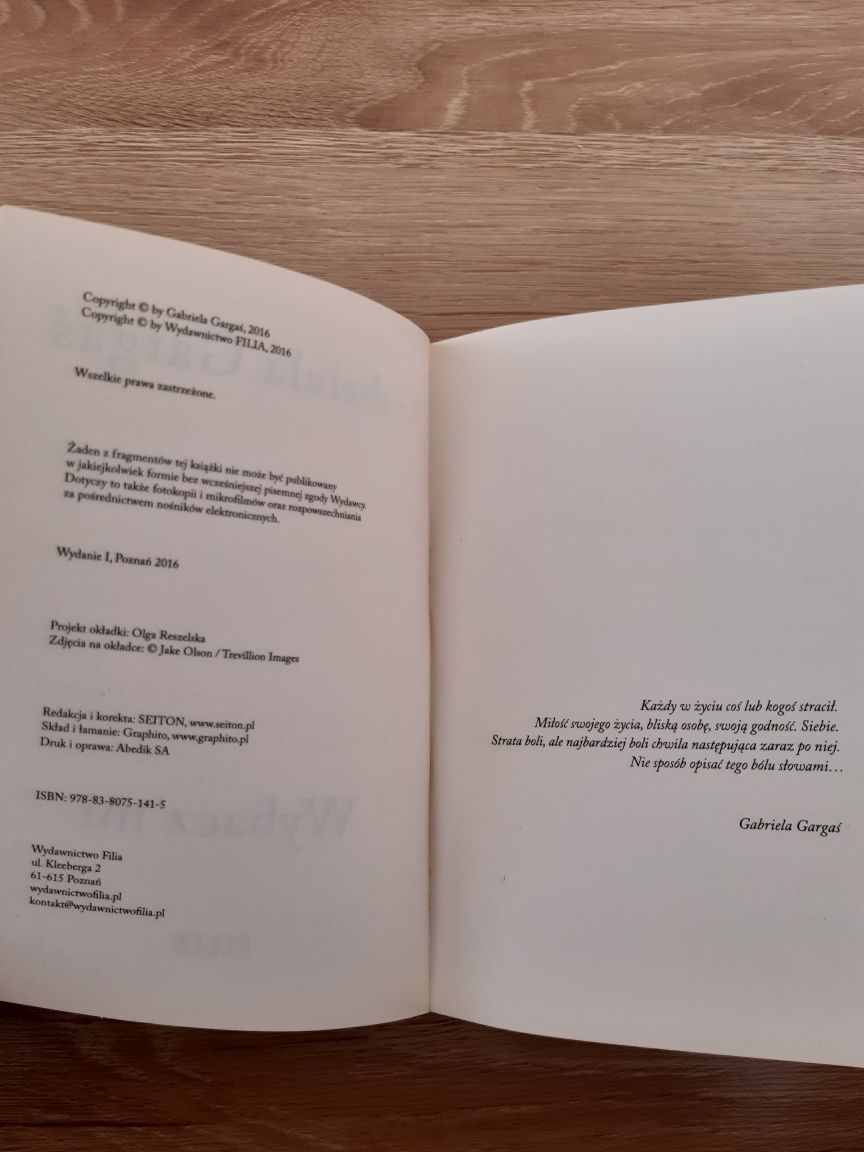 Książka Wybacz mi Gabriela Gargaś