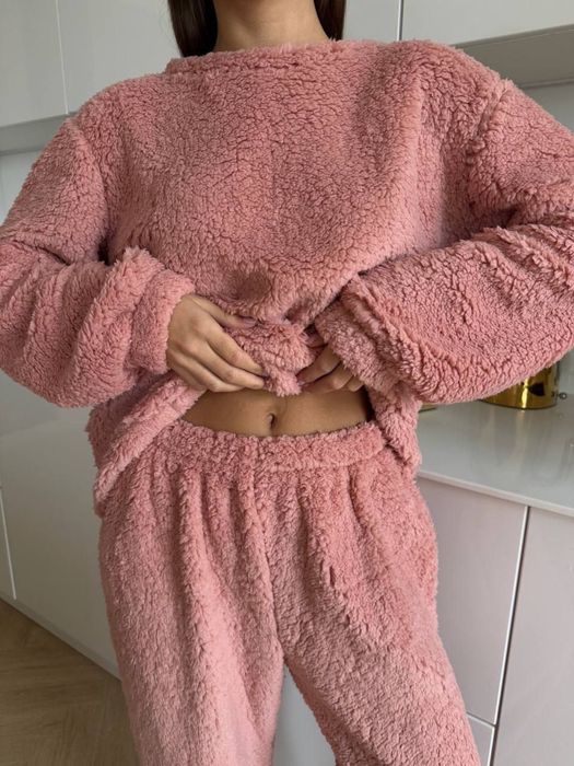 Женская махровая пижама зимняя кофта и штаны с резинкой Махра Тедди