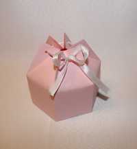 Podziękowanie dla gości pudełko różowe ślub Chrzest Komunia urodziny