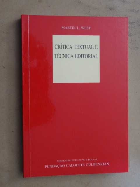 Crítica Textual e Técnica Editorial de Martin L. West