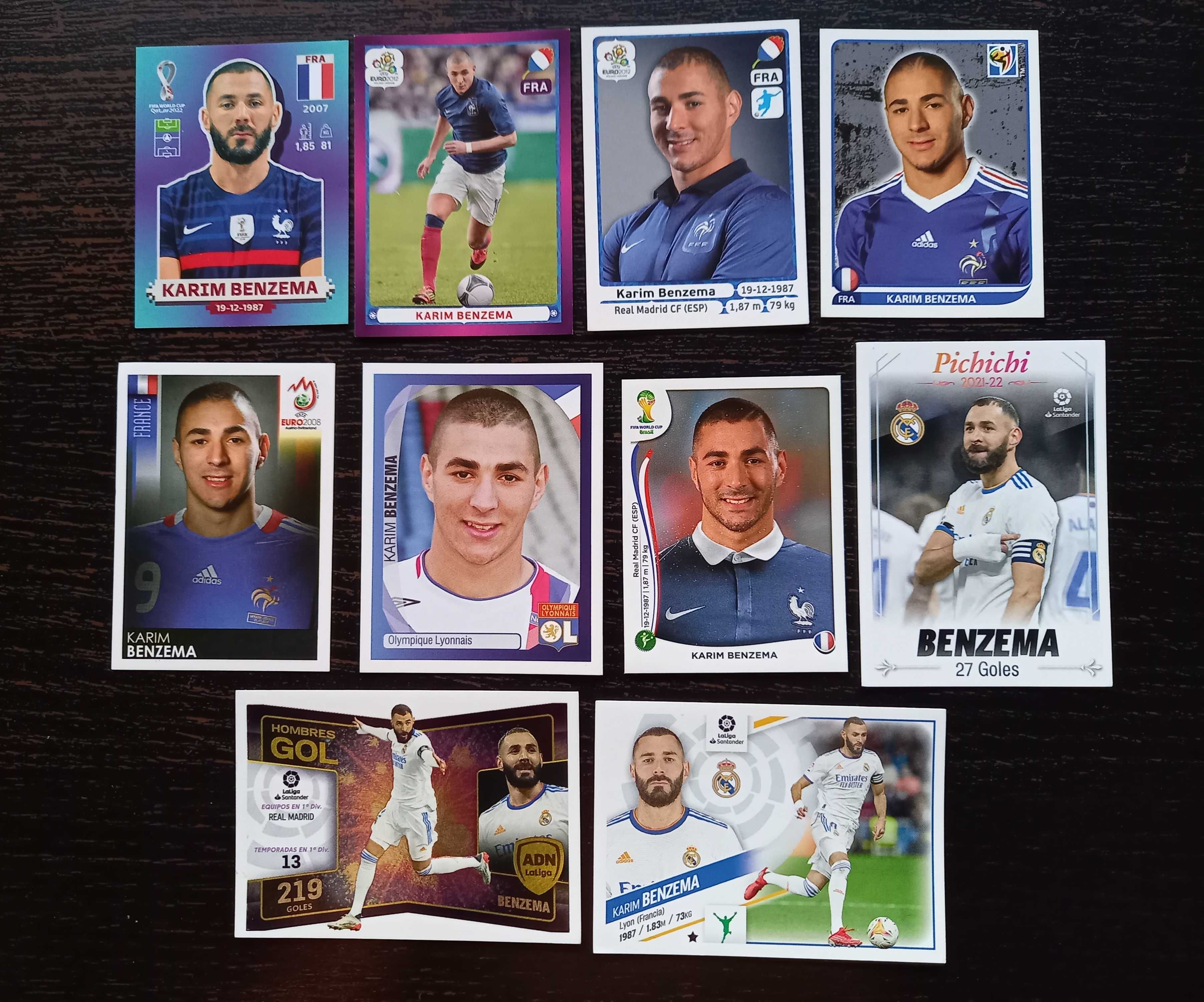 Cromos de futebol Karim Benzema da Panini