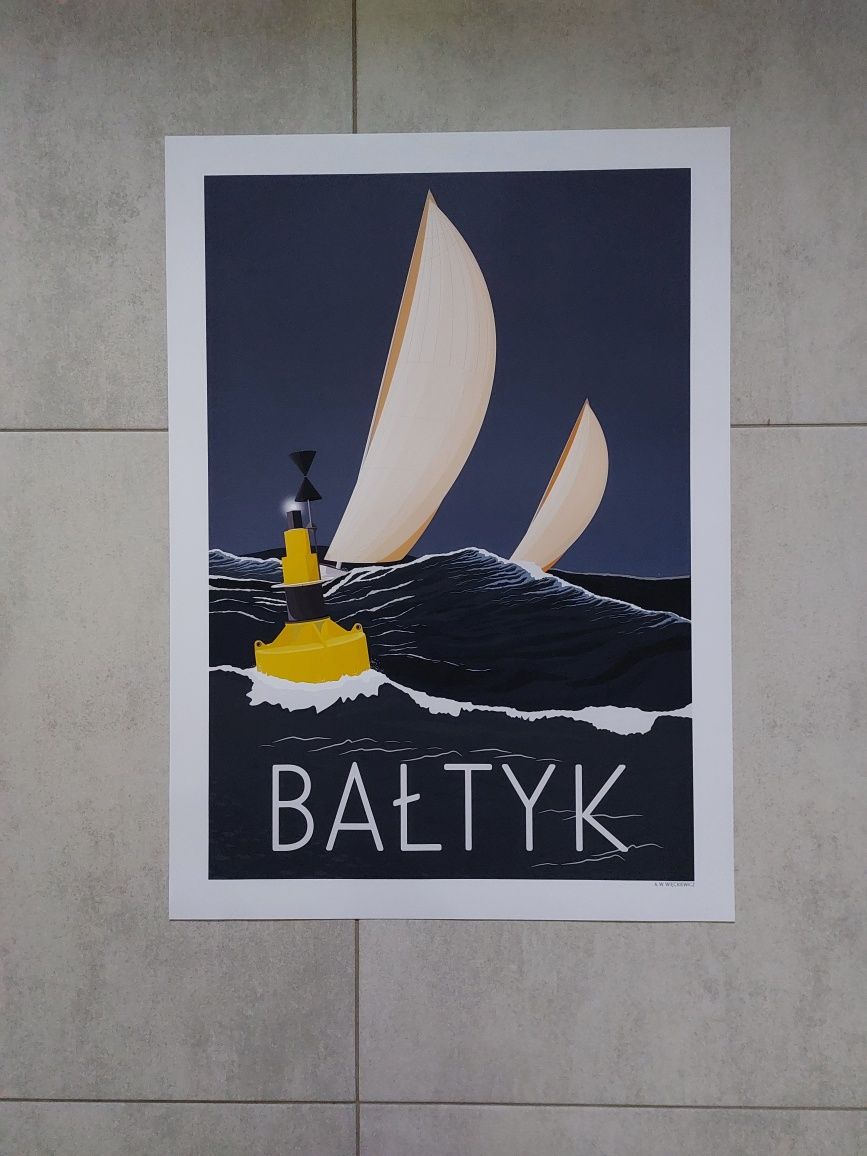 Plakat żaglówki na morzu Bałtyk format B2