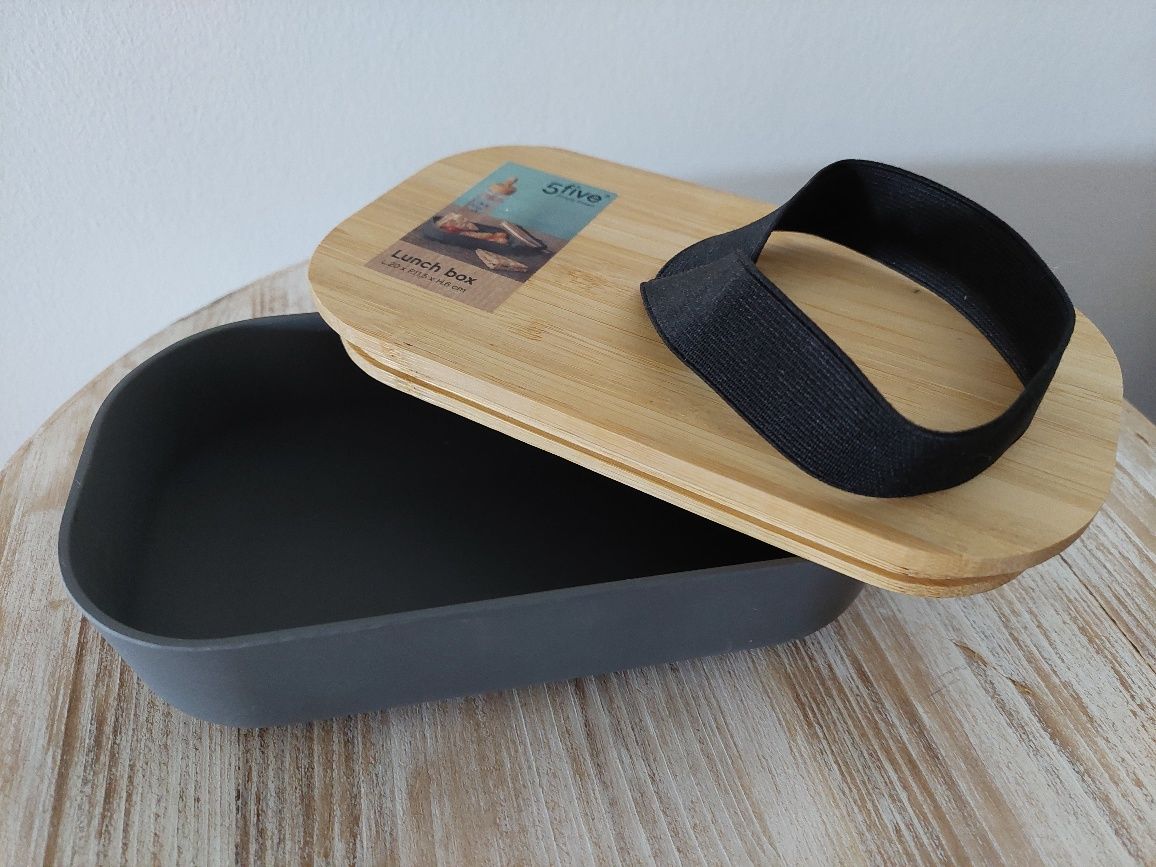 Lunch box melamina com tampa de bambu