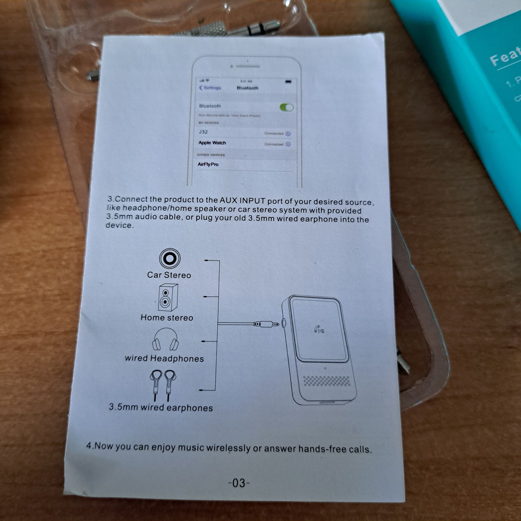 Przenośny odbiornik Bluetooth .Receiver.